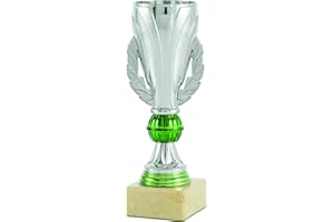 Art-Trophies AT81243 Trofeo Deportivo, Plateado/Verde, Talla Única