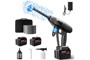 EXSIVEMY Rondella ad alta pressione a batteria con 2 batterie, 96 V, 30 Bar/434 PSI, idropulitrice a batteria ad alte prestazioni, ugello multifunzione 6 in 1, per auto, giardino, casa, terrazza, vialetti