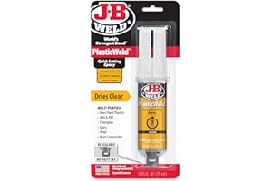J-B WELD JB Weld 50132UK 50132 JB Plastic Weld Syringe 25ml, Transluscent Yellow, 25 ml