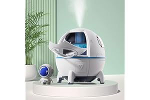 OPEKER Space Capsule Humidifier, Mini Humidifier for Bedroom,Air Humidifier with Colorful Night Light, Cool Mist Humidifiers for Baby, Waterless Auto-Off, Adults, Kids, Gifts