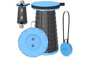 PLOGGING 2024 Taburete Plegable Portátil, Taburete Telescópico Ligero y Duradero para Actividades al Aire Libre como Viajes, Pesca, Senderismo y Camping MAX Cargando 200 kg con Carabinero