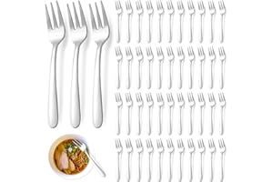 DAJAVE Forchette da dessert in acciaio inox, set da 48 pezzi, forchette da 14 cm, forchette da tavola per casa, matrimoni, feste, caffetterie, ristoranti, lavabili in lavastoviglie.