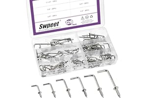 Swpeet Kit de crochets carrés à visser en métal pour la maison/le lieu de travail/bureau (argenté)