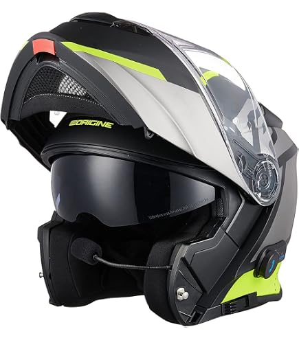 Casque Moto Bogotto V271 BT Zabu Avec Bluetooth Intégré - Taille 2XL, Visière Transparente, Pare-soleil, ECE 22.05