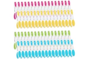 HUAJIAO 60Pcs Clothes Pegs, Plastic Washing Line Pegs Non Slip Laundry Pegs Laundry Clips Washing Clothes Clip for Garden, Washing Line, Paper, Pictures, Snack Bags