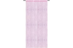 Bestlivings Fadenvorhang mit Stangendurchzug, Gardine in Lurex-Optik, Dekoartikel in vielen Farben und Größen (rosa - kirschblütenrosa / 90x200 cm)