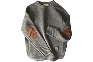 BAIXIAOCHI SuéTer De Invierno Grueso para Hombre Parche De Punto Todo A Juego Camisa De Fondo SuéTer De Hombre