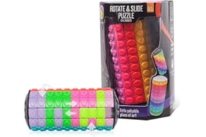 R.Y.TOYS Rotate and Slide Puzzle-Design Patent,Fidget Toys(Restore Order/Create Patterns)12 Colors,10 Layers-Open Cover for Quick Play,Brain Teaser,Sensory Toys,Birthday Gifts