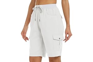JINSHI Shorts Damen Sommer Cargohose Kurze Wanderhose Outdoor Schnelltrocknend Freizeithose mit Mehrfach-Taschen