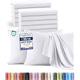 Utopia Bedding Set of 12 Pillowcases - 50 x 75 cm - White | Oeko-Tex Certified - Brushed Microfiber, Envelope Closure (No Ins