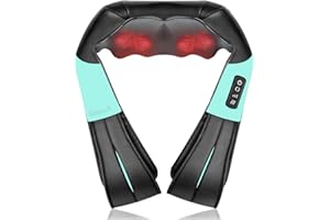 Nekteck 3D masajeador cervical y espalda con calor relajante, shiatsu de tejido profundo masajeador cervical, hombro, espalda y masajeador de cuello Para uso en el hogar, oficinas y automóviles
