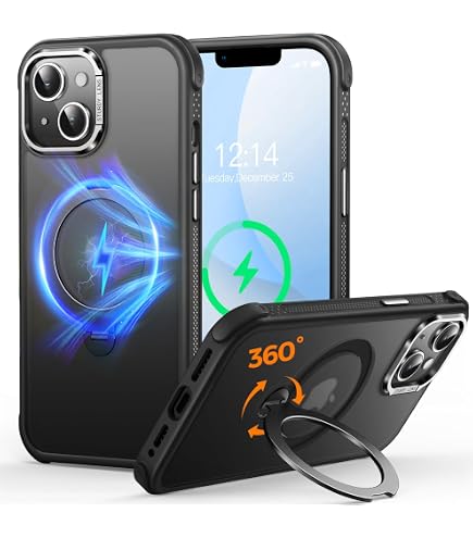 DASFOND Custodia Supporto Magnetico iPhone 16 Pro, Aggiornato [All-in-1] [Supporto per Anello invisibile] MagSafe compatibile Cover Trasparente Opaca Custodia Ultra Sottile Antiurto Militare, Viloa