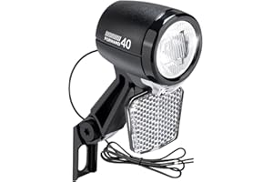 ZEEKPOWA E - Bike LED Bike Light 40 Lux avec réflecteur et Homologation stvzo, Feux de vélo, phares de vélo, phares de vélo Avant, phares avec Plaque de Refroidissement en Aluminium, Noir