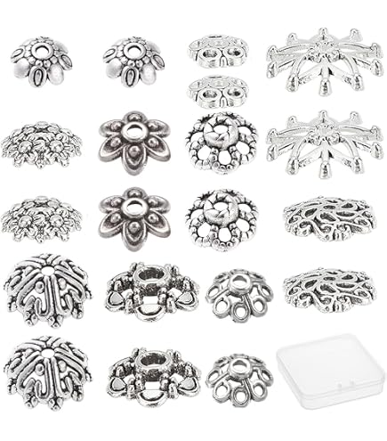 UNICRAFTALE 180pcs 3 styles Capuchons de Perles en Forme de Fleur Apétale Doré 4/6/8mm Plaqué Or 18 carats Véritable capuchons D'Espacement Acier Inoxydable Entretoises de Capuchon de Perle de Bijoux