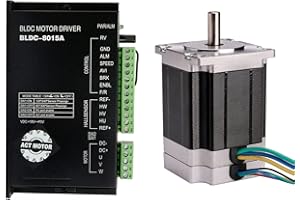 ACT MOTOR GmbH Nema23 1PC BLDC silnik 57BLF03 101 mm 24 V DC 3000 RPM 12 A 188 W Ø 8 mm D-Shaft +1PC BLDC-8105A-5 bezszczotkowy sterownik DC CNC