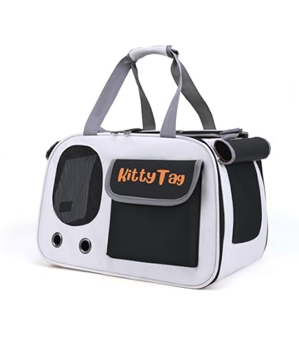 CADOCA® Sac De Transport Pour Chat Chien Max. 20kg Pliable Avec Bandoulière Caisse De Transport Chat Respirant Avec Gamelle-Anthracite