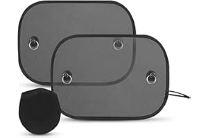 KRENIE 2 Pcs Car Window Shades for Baby - Reusable UV Protection Sun Shades with Suction Cups - Universal Fit for Cars (45x38cm) - Blocks Sun Glare & Heat - Ideal for Baby, Kids, and Pet Protection