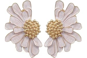 SIXDUTON SIXDUTN Orecchini Fiore per Donna, Orecchini a Perno Vintage a Forma di Margherita Esagerata, Regali di Gioielli Stile Boho e Retrò Semplice