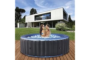 Miweba MSpa Whirlpool Outdoor | Bergen 6 Personen Pool - Spa ⌀ 204.0 cm - Hot Tub - Aufstellpool mit Fernbedienung - Aufblasbarer Whirlpool - Swimmingpool aufblasbar - 138 Düsen - 1429 Liter (6 Pers.)