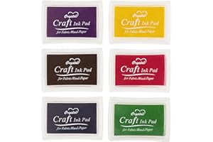 BSYFOP 6 Pcs Ink Pads for Stamping, Ink Pad, Color Ink Pad, Stamp Ink Pad Suitable for Card Making Paper Craft Scrapbook Canvas Rubber Art Stamp Card Making