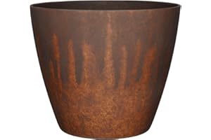 CLASSIC HOME & GARDEN Classic Home and Garden Planter, Resin, Burnished Rust, 8 Inches
