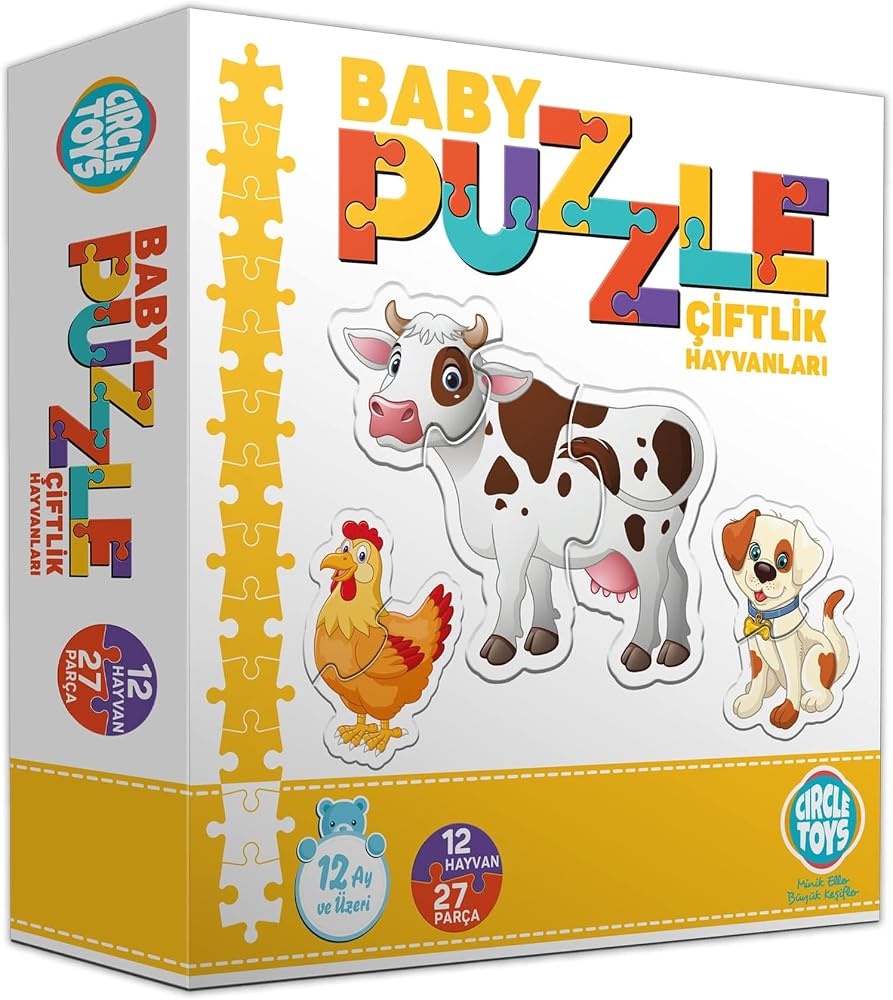 Circle Toys CRCL020 Baby Puzzle Çiftlik Hayvanları, Çok Renkli