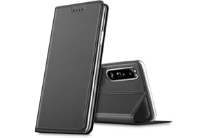 Verco Wallet Case dla Sony Xperia 5 III Etui, Pokrowiec na telefon komórkowy ochronne portfel dla Xperia 5 III Case [ Zamknięcie magnetyczne ], czarny