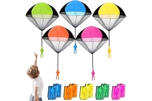 Jovicos Fallschirm Spielzeug Kinder, 10 STK Fallschirmspringer Spielzeug, Outdoor Spiele für Kinder, Fallschirm Wurfspiel Outdoor Spielzeug, Give Aways Mitgebsel Kindergeburtstag Gastgeschenke