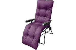 MyLayAbout Replacement Cushion For a Garden Sun Lounger/Reclining chair filled with granulated Memory Foam - Purple (CUSHION ONLY)