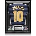 Exclusive Memorabilia Ronaldo de Lima Signed Inter Milan 1998 Away Football Shirt. Superior Frame