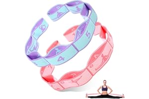 CIATBYYJ 2 Stück Yoga Stretching Band,Hochelastischer Gurt Gymnastikband,Stretching Band mit 8 Schleifen,Fitness Stretch Gurt,für Pilates Tanz Gymnastik