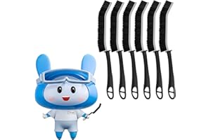 Cleangor Brosse à Joints, Brosses Nettoyage Salle de Bain avec Poignée Ergonomique, Brosse à Récurer, Brosses Nettoyage Crevasses pour Cuisine, Salle de Bain et Rails de Fenêtre (6, Noir)