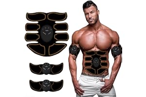 Zebbyee Electroestimulador Muscular Abdominales, EMS Abdominales Cinturón, Masajeador Eléctrico, Estimulador Muscular EMS, Dispositivo de Entrenamiento EMS, Entrenador Muscular