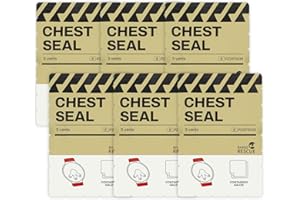 RHINO RESCUE Vent Chest Seal, Vendaje de Trauma de Emergencia, Kit de Primeros Auxilios, Embalaje Estéril (6 PCS)