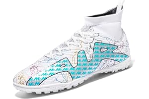 AMLCWZ Fußballschuhe Spike Schuhe für Männer High Top Fußballschuhe Sportliche Wettkampf Trainingsschuhe für draußen Hallenfußball Schuhe Jungen Jugend Sportliche Schuhe Unisex