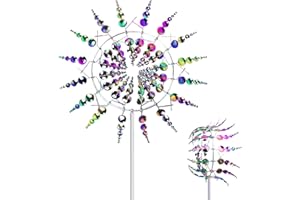 ARTGUTS Moulin à vent en métal unique et magique - Moulin à vent cinétique 3D - Pour jardin, terrasse, pelouse, jardin