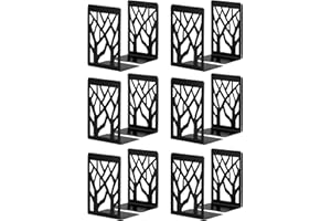 INNÔPLUS Buchstütze, Buchstützen, Book Holder CD Kinder Metall, Bücher Halter für Regal, Ordnerhalter DVD Unsichtbares Bücherregal, Bookends Buchstopper, Buchhalterung Buch Halter (6 Pair, Schwarz)
