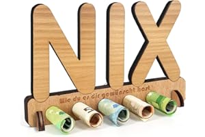DOERFEELL NIX Geburtstag Geldgeschenk Holz - Nichts Geburtstagsgeschenk - NIX Geschenk, NIX Geldgeschenk Geld Geschenk Holz Deko für Freunde, Familie, Frauen und Männer(NIX)