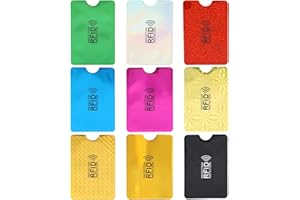 KALIONE 9 Stück RFID-Kartenhalter, Blockierende Hüllen für Kreditkarten, Bunte Kartenhüllen, ID-Kartenschutz, Diebstahlsichere Geldbörsen für Damen und Herren