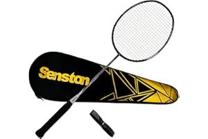 Senston Raquette de Badminton en Carbon-Fibre, Raquette Badminton Professionnel, 5U Badminton Racket pour Ado, Pro, College, Adultes