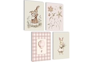 mojoliving Set di poster da parete per cameretta dei bambini, per cameretta dei bambini, decorazione per la cameretta dei bambini, decorazione per la camera dei bambini (vintage rabbit)