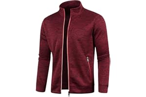 OBIQUZZ Sweatjacke Herren mit Reissverschluss Ohne Kapuze Klassisch Sportjacke Leichte Jacke Stehkragen Trainingsjacke Strickjacke mit Taschen Freizeitjacke Softshelljacke Laufjacke
