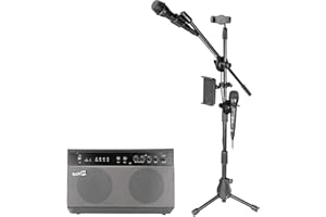 Máquina de Karaoke Bluetooth RockJam Premium Performer de 100 vatios y Sistema de Megafonía con dos micrófonos de Karaoke