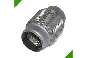 FRÖSCHL AUTOZUBEHÖR 45x100mm Abgasanlage Flexteil Auspuffrohr Flexibles Rohr Abgasrohr Auspuff Universal Flexrohr Flexstück Auspuffanlage Verbindungsstück Hosenrohr Drahtgeflecht Reparaturrohr Reparaturstück