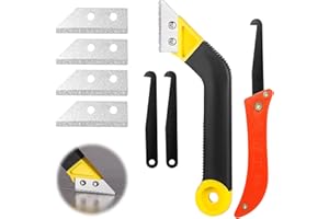 CHEDIN Skrobak do fug, narzędzie do usuwania fug, piła ręczna, kątowy środek do czyszczenia fug, 8-częściowy zestaw do czyszczenia płytek (10)