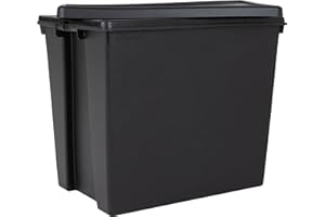 Wham Bam Heavy Duty Storage Boxes With Lids, Recycled and Recyclable Strong Box, Black, Garage, Shed, Secure (92L, Set of 2)