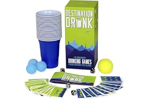GUTTER GAMES Destination Drunk - 15 Craziest Drinking Games for Adults Party from Around the Globe, Beer Pong & More, The Best & Exciting Adult Party Games from Japan, Peru, Germany, & More, Great Stocking Fillers
