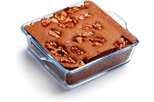 NUTRIUPS Borosilicate Glass Oven Dish 12cm Mini Oven Proof Dishes Square Glass Baking Dish Small Casserole Dish (0.4L)