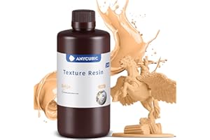 ANYCUBIC Texture Resina, Resina di Alta Precisione 14K per Stampante LCD 3D, Finitura Opaca e Resistenza Migliorata e Restringimento Minimo, Resina Polimerizzata UV 405nm, 1KG Beige