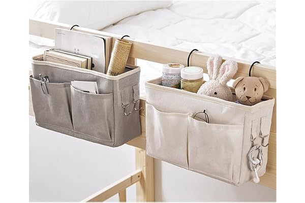 Sängbord, Multifunktionell Hängpåse Nattduksbord Organizer Hängväska Hållare Bomull Linne för Våningssäng Sovsalar